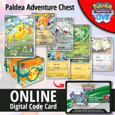 Paldea Adventure Chest Pokémon TCG PTCGO Live Codes ONLINE Code - Pikachu  SVP088