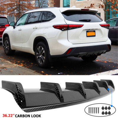 For Toyota Highlander Car Rear Bumper Diffuser Lip Spoiler Splitter Carbon Look