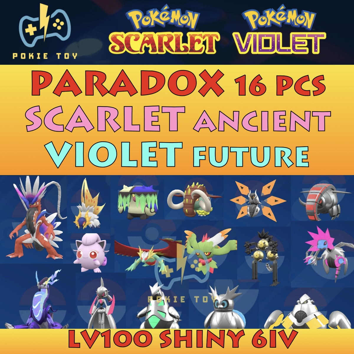 PARADOX Scarlet+Violet Exclusives 16 PCS Future Ancient, Pokemon Scarlet  Violet