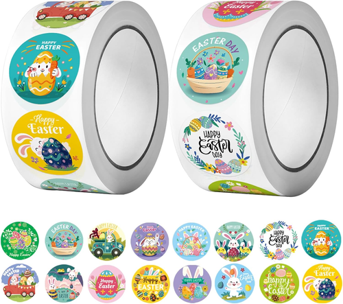 1000 Pcs Easter Stickers 1 Inch Bunny Stickers Cute Egg Stickers for Kids Happy - Picture 11 of 12