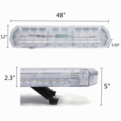 48'' 88-LED Strobe Light Bar Emergency Warn Beacon Tow Truck Response Amber White