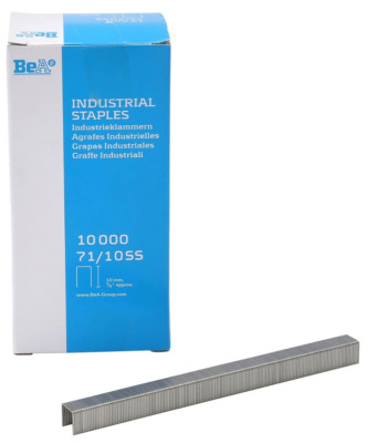 BeA 71/10SS 3/8'' 71 Series Stainless Staples for 21671B & 21671B-ALM, 10,000/Box