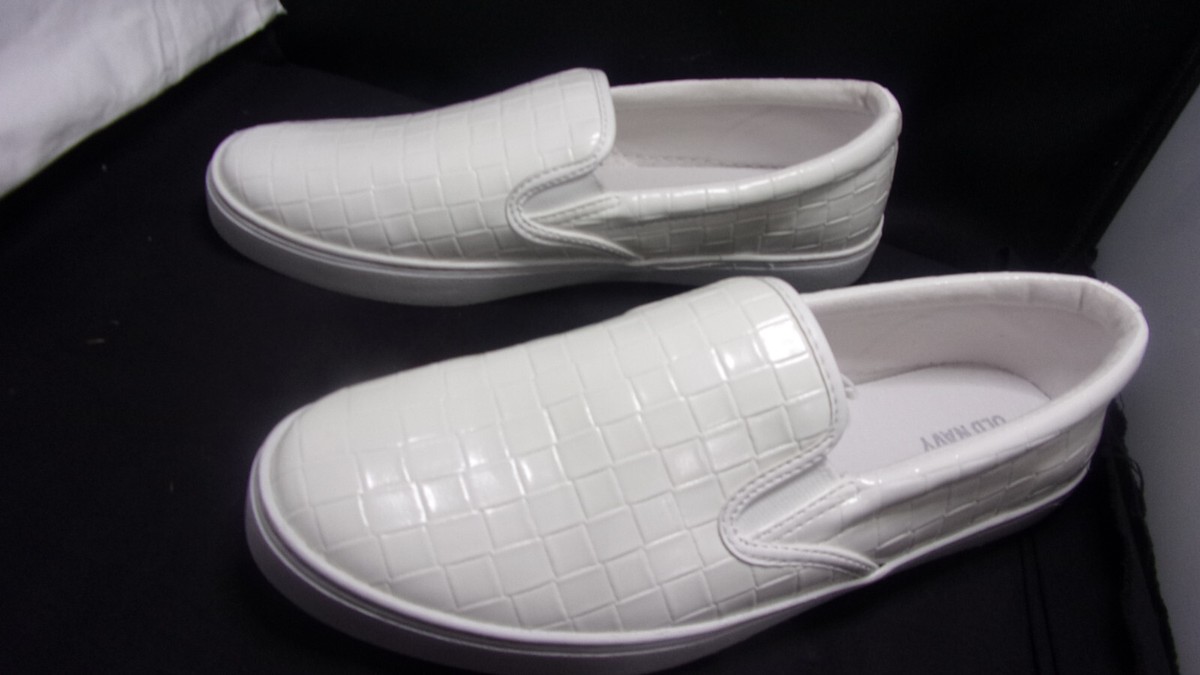 Old Navy Women's White Faux croc Slip-on Loafers Size 10