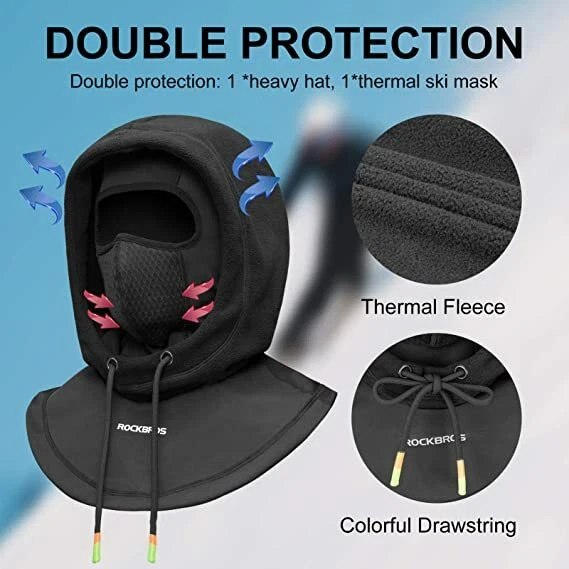 ROCKBROS Winter Windproof Fleece Ski Mask Balaclava Headwear Motorcycle FaceMask
Opens in a new wind