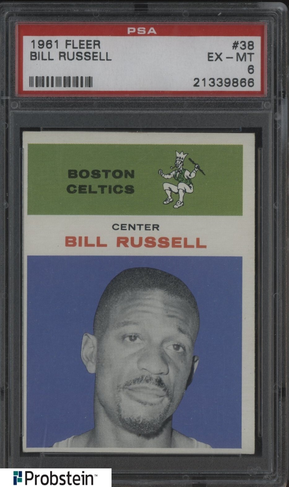 1961 Fleer Basketball 38 Bill Russell Boston Celtics HOF PSA 6 EXMT