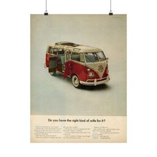 Volkswagen Vw Bus Poster Advertising Ad Print Mid Century Wall Art 11x14 Volkswagen Vw Bus Poster Advertising Ad Print Mid Century Wall Art 11x14