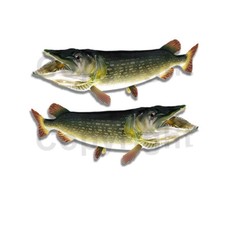 Pike Fish Sticker Decal Fishing Rv Boat Car Truck Camper Trailer F049 2 Pack