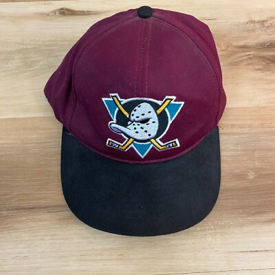 Vintage Anaheim Mighty Ducks Hat Cap Snapback Black Block