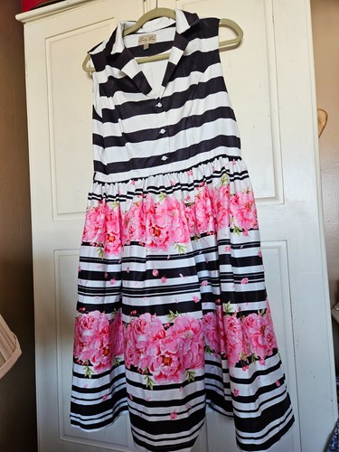 Lindy Bop Size 14 Vintage Style Flare Floral Dress, - Picture 6 of 8