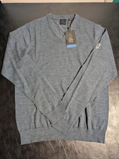 NWT MEN'S GREG NORMAN V-NECK SWEATER, SIZE: M, COLOR: NAVY HEATHER J551 