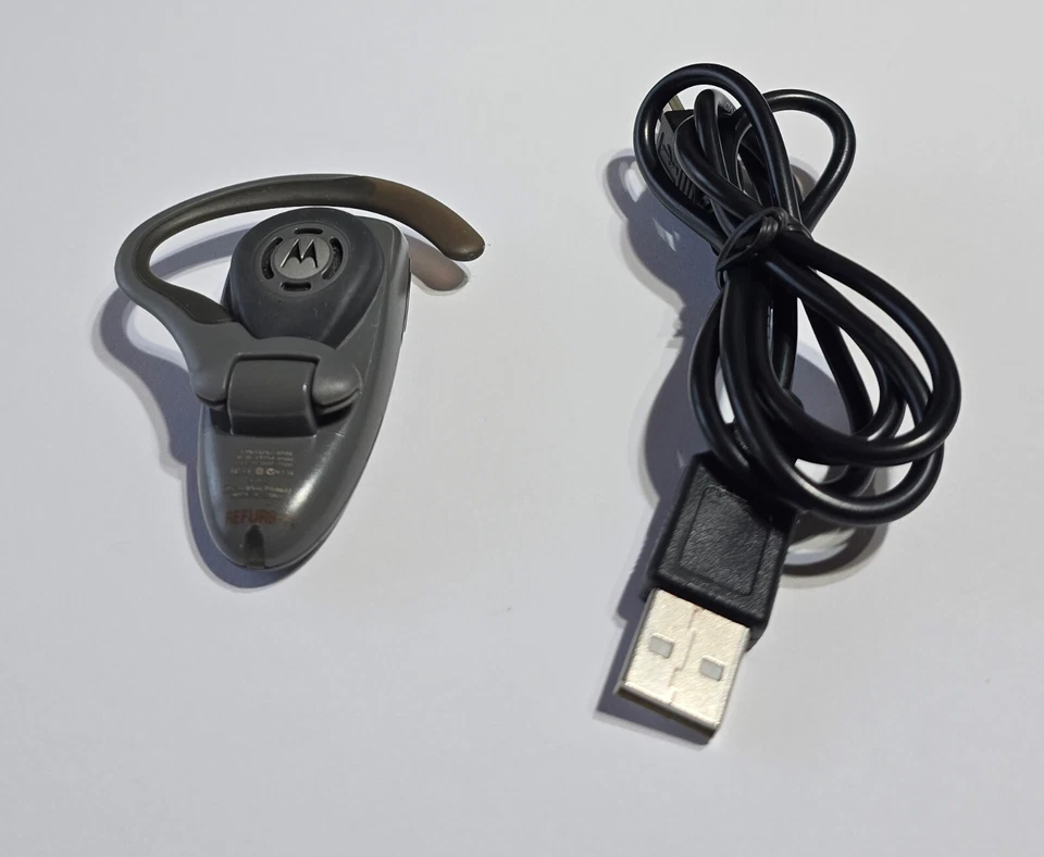 Original Black Motorola H500 Bluetooth Wireless HEADSET with Cable in Bulk Pkg - Image 4 of 4