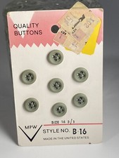 Vintage Green Buttons MPW size 16 Style B-16 Made in USA
