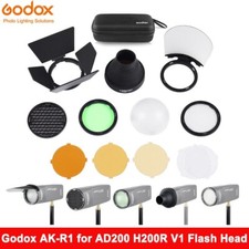 Godox AK-R1 Barn Door Color Filter Diffuser Ball Kit Fr AD200ProII V100 V1Pro V1