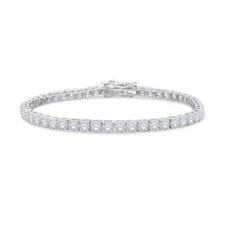 8.00 Ct Round Cut Diamond Tennis Bracelet E-F VS Si 14K White Gold Lab Grown 7”