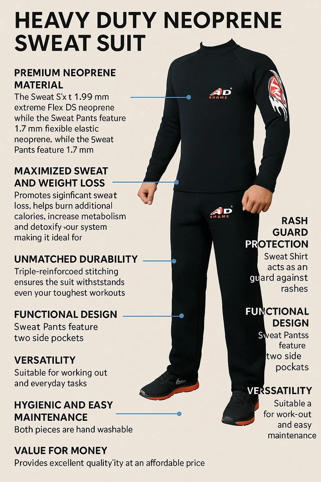 Pantalones de Neopreno ARD - Sauna Pérdida de Peso Fitness Gimnasio Entrenamiento para Hombres/Mujeres Foto 4 de 4