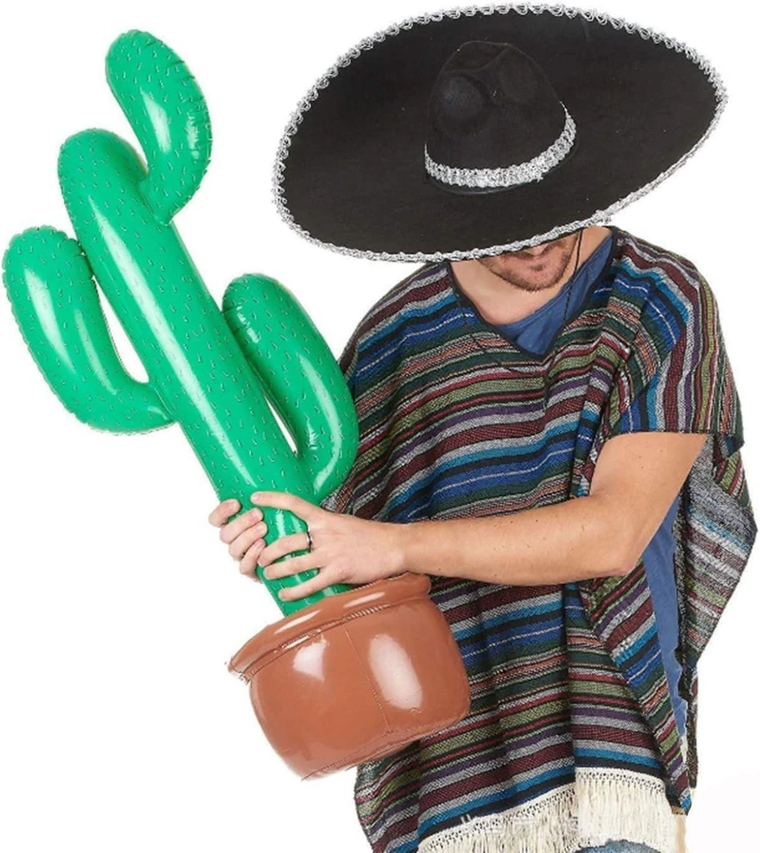 Cactus inflable 90 cm salvaje mexicano hawaiano playa fiesta decoración niños juguetes inflables Foto 2 de 4