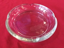 VINTAGE  8” CIGAR ASHTRAY CLEAR GLASS ROUND MAD MEN MANCAVE MID CENTURY MODERN