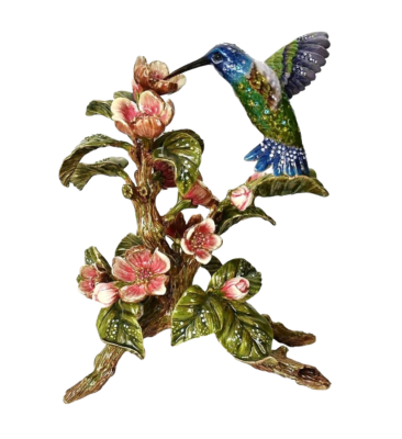 JAY STRONGWATER HUMMINGBIRD DAWN TABLEAU ON BRANCH FIGURINE NEW NO 