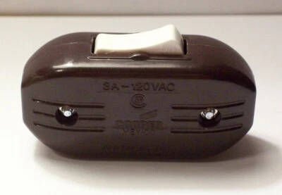 COOPER BROWN HEAVY DUTY ON - OFF CORD SWITCH FOR RAYON LAMP CORD NEW 48405JB