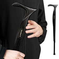 Solid Wooden Cane 500 lb Load Capacity Stylish Walking Cane Black brown