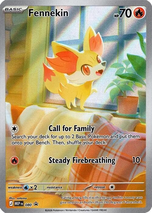1x Fennekin - MEP080 - MEP Black Star Promos NM-Mint Pokemon ME - Mega Evolution