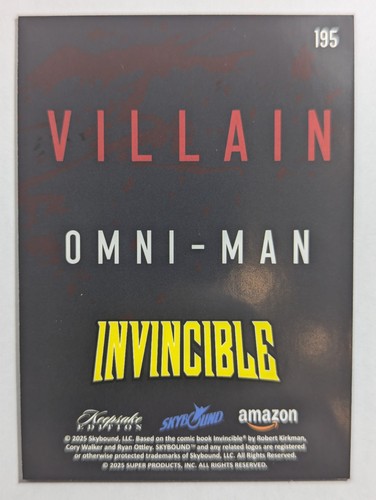 2025 Keepsake INVINCIBLE Season 1 #191-210 ET Villain Trading Card You Pick - Picture 11 of 39