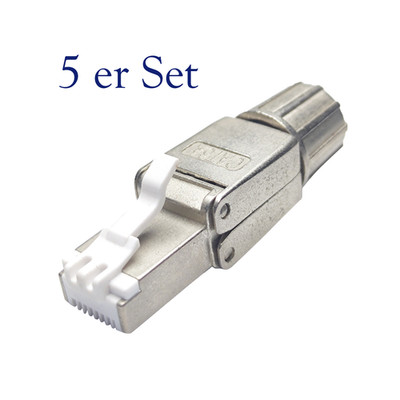 100x RJ45 Stecker Cat6 Cat6A Cat7 FTP STP Metall 8P8C Werkzeuglos