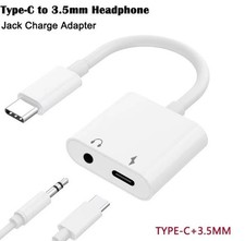 Type-C USB C to 3.5mm Jack Headphone  Charger 2 in 1 Adapter for Samsung Galaxy