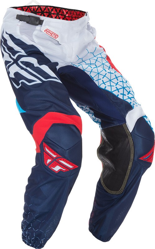 Pantalon FLY RACING Kinetic Trifecta Mesh cross rouge blanc bleu taille M