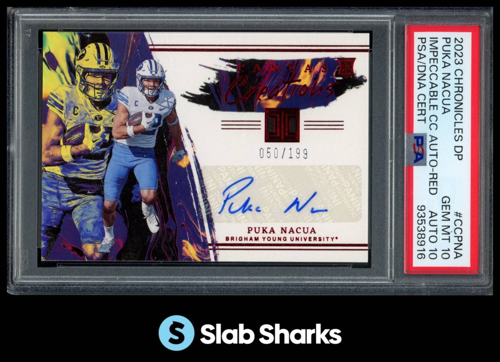 Puka Nacua Panini Chronicles Draft Picks Impeccable Canvas Creations Autographs #CCPNA Base