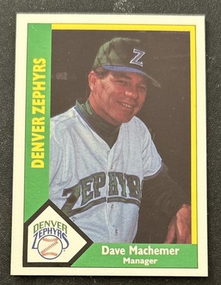 1990 CMC AAA Dave Machemer Minor League Baseball Card #25 Denver Zephyrs Manager
