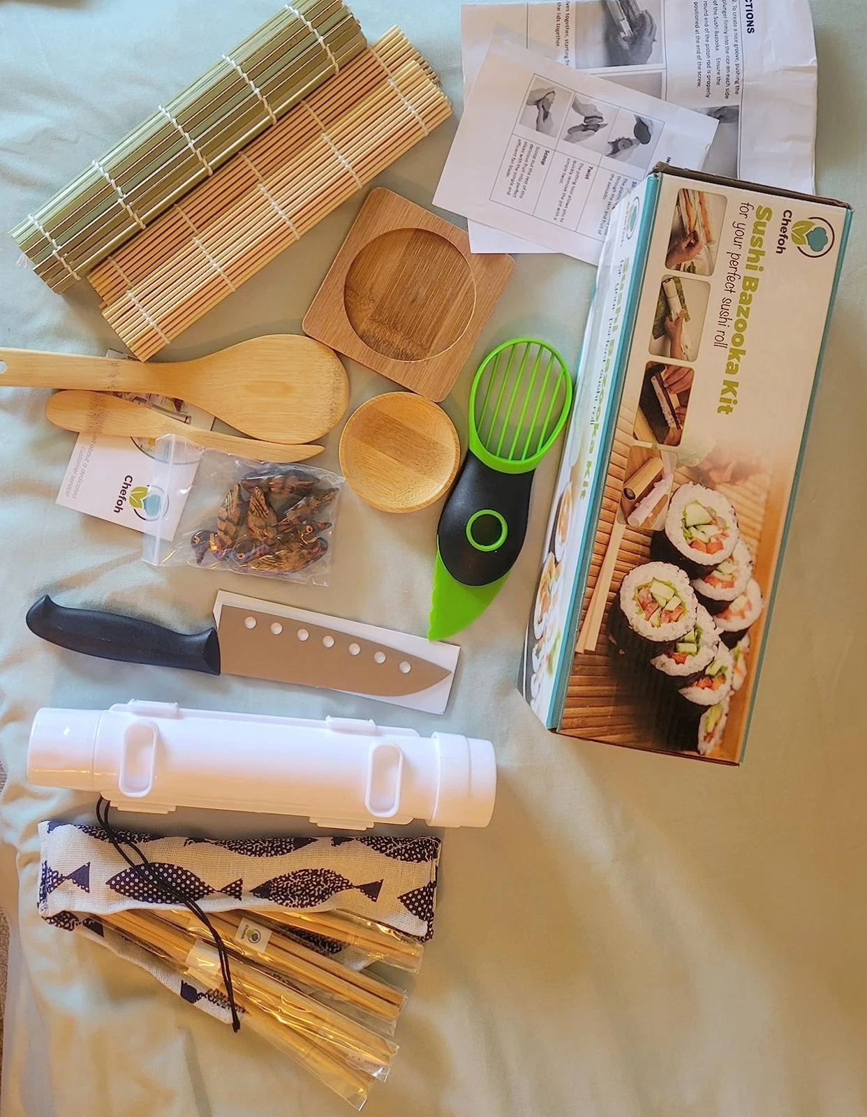 22PCS Sushi Making Kit Roller Maker Bazooka Bamboo Mat Knife Chopsticks Set, New
Opens in a new wind