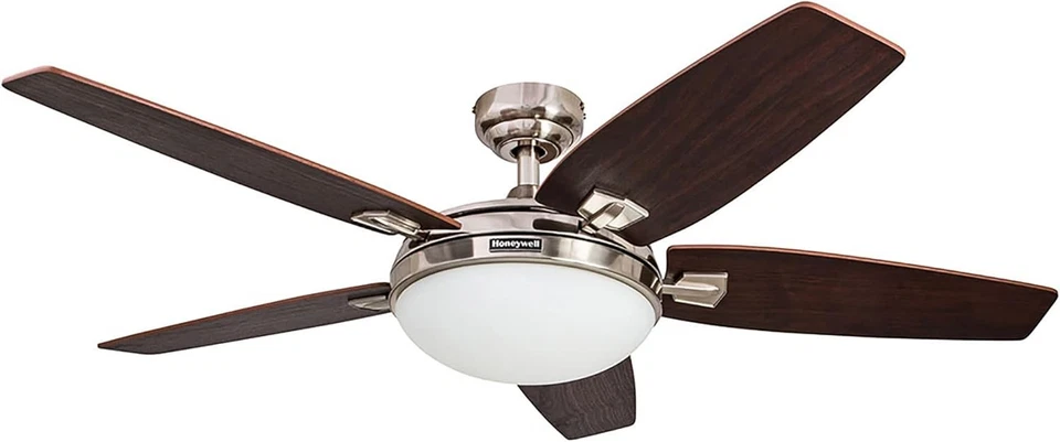 Modern 48" Ceiling Fan - Reversible Motor, Brushed Nickel - Image 3 of 4
