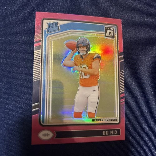 2024 Panini Donruss Optic - Rated Rookie Bo Nix #209 Pink Prizm (RC)