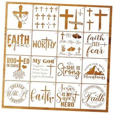16 Pieces Christian Stencils for Painting Bible Cross Stencils for 16 Christian