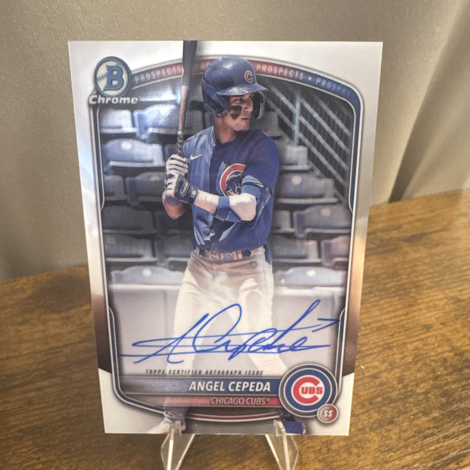 2025 Bowman Chrome Angel Cepeda Chicago Cubs Prospect Autographs Auto #CPA-AC