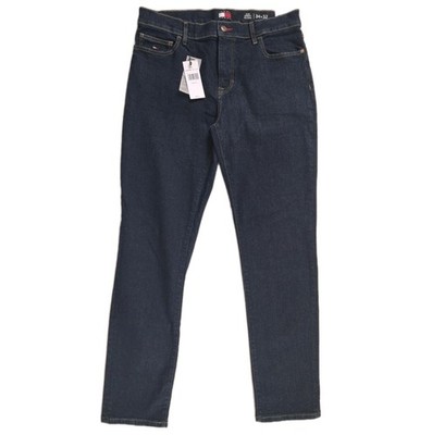 Tommy Hilfiger Jeans 34 x 32 Delgado Slim Straight Stretch Dark Blue $89.50 NWT