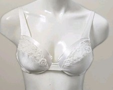Vtg 90's Victoria's Secret Cream Silk Satin Second Skin Unlined Bra 34B USA