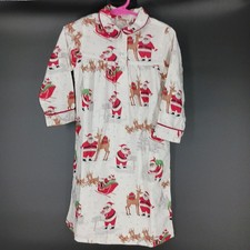 NWOT Pottery Barn Kids Size 2T Flannel Nightgown Heritage Brown Santa