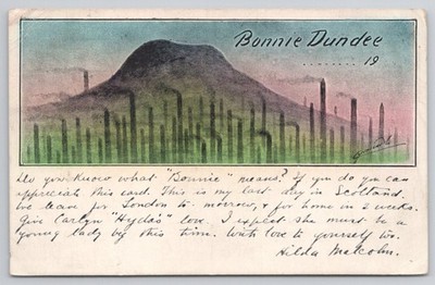 Bonnie Dundee Scotland Postcard 1908 Industrial Landscape Cynicus Art