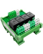 4 Channel Relay Module 1 SPDT DIN Rail Mount 24V DC/AC Interface Relay Module...
