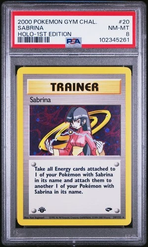 2000 POKEMON GYM CHALLENGE HOLO-1ST EDITION #20 SABRINA PSA 8