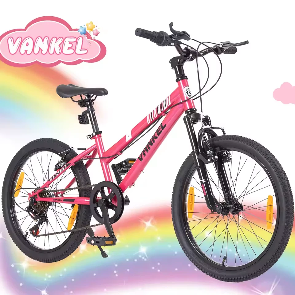 Kinderfahrrad 20 Zoll mit Gangschaltung & Federung – Blau/Pink – V-Bremse – Jung - Bild 3 von 4