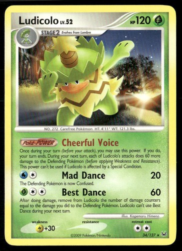 LUDICOLO 34/127 RARE PLATINUM POKEMON LP