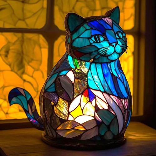 3D Animal Table Lamp, Stained Animal Night Light Lamp, Cute Resin Animal Lamp...