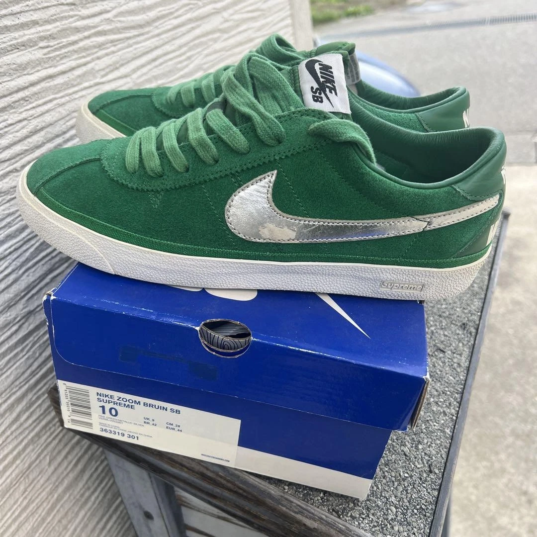 Chaussures décontractées Nike Zoom marron SB Supreme daim vert pointure 10