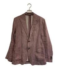 TAGLIATORE Men's Linen Jacket Red Size L Stylish Tailored Outerwear