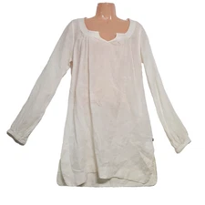 DEPT B V Paradise Found Women Top Tunic Short Dress Size L White 100% Linen