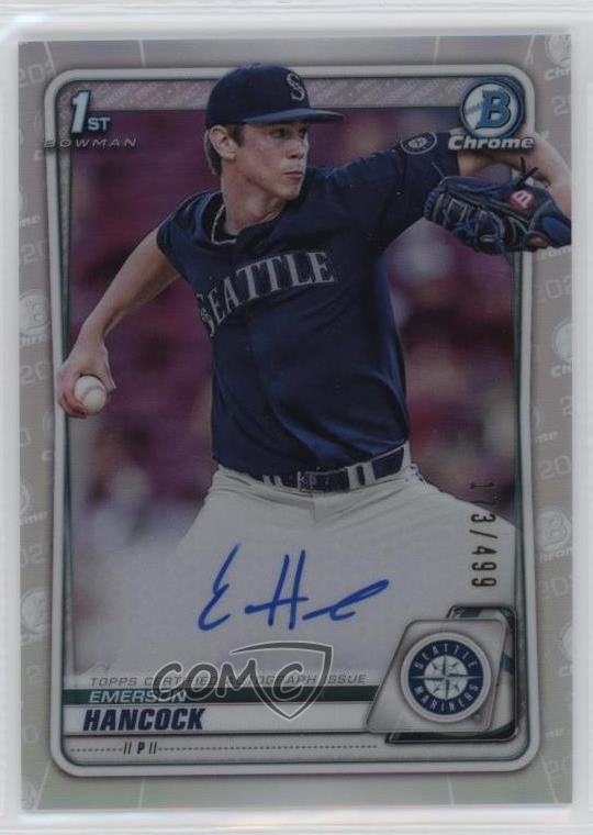 2020 Bowman Draft Chrome Picks Refractor /499 Emerson Hancock #CDA-EHA Auto 0e3u