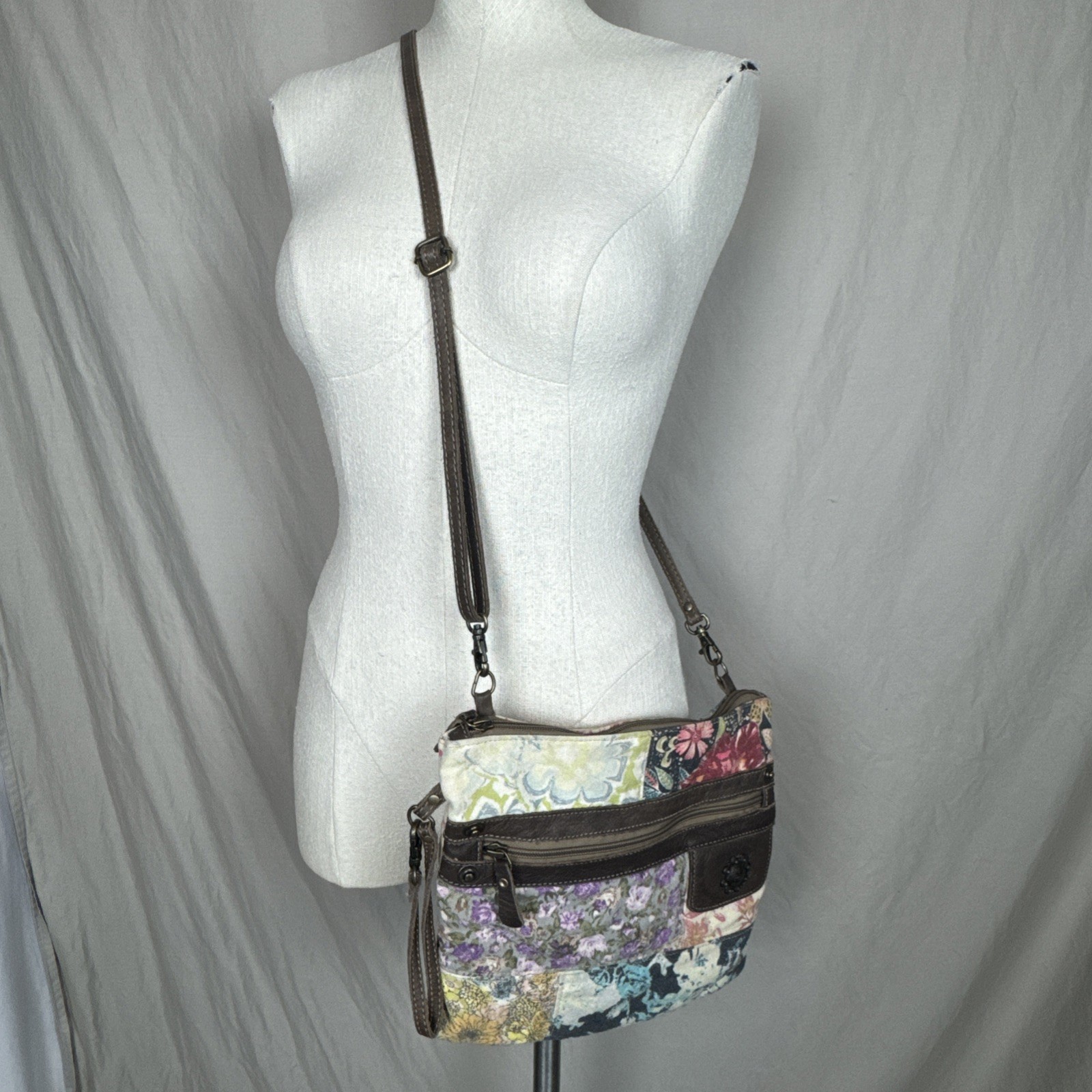 Myra Bag Patchwork Boho Canvas Patchwork Crossbod… - image 4